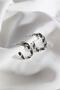 Rectangle Twisted Vintage Silver Hoop Earrings