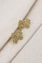 Gold Color Bow Earrings with Trapezoid Stone Detail