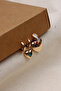 3-PIECE BLUE STONE HEART FIGURE VIP GOLD EARRINGS - 2