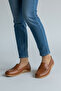 Inside Out Genuine Soft Leather Women's Tan Color Loafer Shoes - 8
