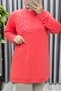 Women's Clothing Plus Size Modal Floral Applique Tunic