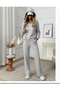 3-Piece Winter Black Gray Navy Wide-Leg Winter Sweatpants Set Plus Size Comfortable Fabric - 4