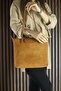 Tan Genuine Cowhide Suede Zippered Magnetic Closure Large Size Daily Shoulder Bag - 6