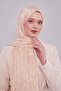 Salmon geometric pattern jacquard shawl - 3