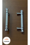 Western Style Striped 96mm Chrome Furniture Handle 2Pcs Distance between Screws 9.6cm Total Length 14cm