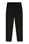 بنطلون رجالي أسود بخصر مطاطي ونقشة رمادية