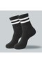 8 Pack Black and White Hoop Tennis College Cotton Socks (4 Pairs White, 4 Pairs Black) - 4