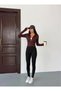 Women's Brown Diver Fabric Zipper Closure Finger Loop Sweatshirt Hzl25W-Fry123441 - 2