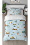 Tractor Bucket Car Patterned Digital Printed Specially Designed Stylish Children's Duvet Cover Set Without Sheets