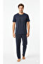 Men's Plus Size Losangels Print Pajama Set - 2