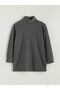 Lcw Modest Anthracite Mock Neck Women's Sweatshirt Tunic - 5