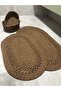 Terra 4-Piece Bathroom Set – 2 Oval Mats & 2 Oval Baskets, Natural Rope Weave, Handmade - Premium