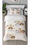 Lion Elephant Giraffe Balloon Beige Patterned Digital Printed Special Design Children's Duvet Cover Set Without Sheets