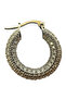 - Irem 3914 Zircon Stone Waterway Model Steel Hoop Earrings - 2
