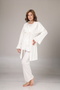 Women's Ecru Jacquard Shawl Collar Maternity Dressing Gown 3-Piece Pajama Set