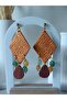 Lightweight Big Dangle Natural Stone Handmade Polymer Clay Earrings Special Design Steel Earring with Attachment - 7