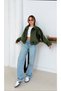 Trend New Season Khakigreen Suede Bomber Jacket Women - 2
