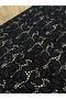 Black Leaf Patterned Sequin Lace Fabric 135 cm – Handcrafted Look, Stylish Evening Dress Fabric - 4