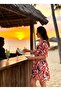 Bysen Shibeshelly Patterned Standard Size Side Slit Detailed Flexible Lightweight Women's Beach Dress - 5