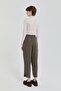 Tencel Blend Carrot Pants Khaki - 4