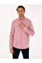Pomegranate Blossom Linen Blend Regular Fit Long Sleeve Shirt 50303245-Vr239 - 3