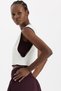 Contrast Piped Zero Sleeve Crop Top Off-White - 5