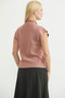 Mock Neck Sleeveless Knitwear Sweater - Rose - 5