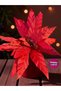 Christmas Ornament Artificial Glitter Daisy Poinsettia Red 60 cm Large Size Poinsettia Hpy26082 - 8