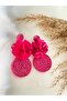 Flower Detailed Straw Earrings