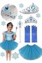 Birthday Girls' Children's Elsa Costume Elsa Skirt Gloves Crown and Scepter Set of 4 - 3