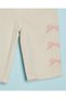 Infant Girls Cream Wide Leg Jeans With Bow Embroidery - 2