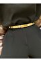 Surge Rectangular Patterned Women's Gold Buckle Belt Waist Belt Coat Belt Dress Belt Trouser Belt - 2