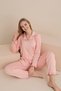 Women's Printed Mini-Heart Milan Knitted Long Sleeve and Flawed Detail Long Sleeve Buttoned Pajama Set - 2