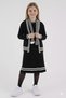 Striped Detailed Dress and Cardigan Button Detailed Knee Length Children's Knitwear Dress -323433 - 2