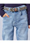 Boys Light Wash 5 Pocket Belted Jeans - 4