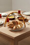 Cestino Bambu Glass Rectangular Presentation Plate with Handles, Wavy Pattern - 6
