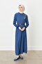 Omzu Embroidered Knitted Dress Indigo - 3