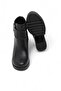 Women's Thick Sole Ankle Length Black Boots with Accessories - 3