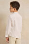 Boys Beige Stone Dobby Shirt - 3