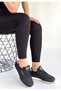 Tawen Black Leather Beige Sole Lace-Up Sports Shoes - 3