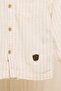 Infant Boys White Striped Hooded Shirt - 3