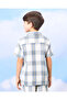 Boys White Checkered Shirt - 3