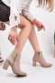 Peters Zipper Detail Thick Heel Boots - 4
