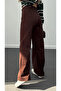 Women's Brown Belted High Waist Palazzo Jeans - 4