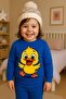 Crew Neck Long Sleeve Happy Chicken Patterned Shirt Fleece-Lined Eatshirt3-4-5-6-7-8-9-10-11-12 Years
