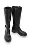 Women's Black Boots with Zipper and Diving Fabric on the Back - 3