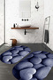 Digital Non-Slip Base Washable Heart Stone Pattern Oval Bath Mat Toilet Set - 5