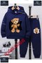 Children's Unisex Special Printed Hooded Tracksuit Set with the Slogan "Bear Ok Black"