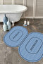 Digital Non-Slip Base Washable Framed Bathroom Written Oval Bath Mat Toilet Set - 6
