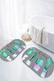 Digital Non-Slip Base Washable Colorful Cactus Model Oval Bath Mat Toilet Set